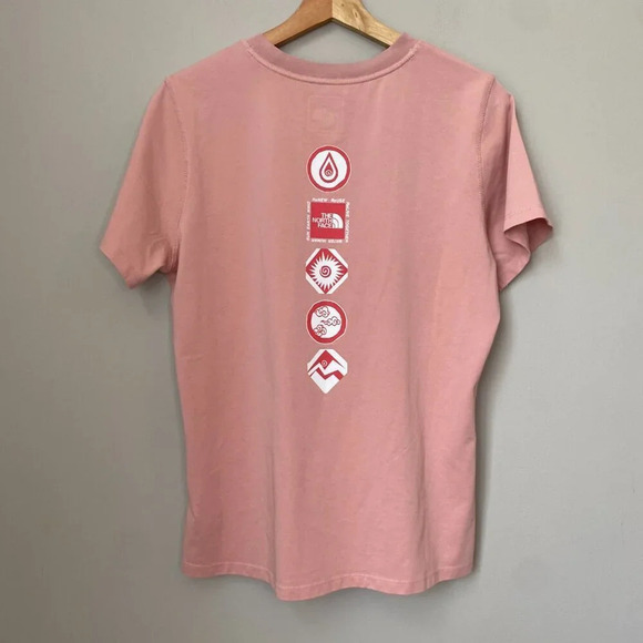 NWOT The North Face Womens Large Himalayan Bottle Short Sleeve Pink Logo T-Shirt - Picture 10 of 16